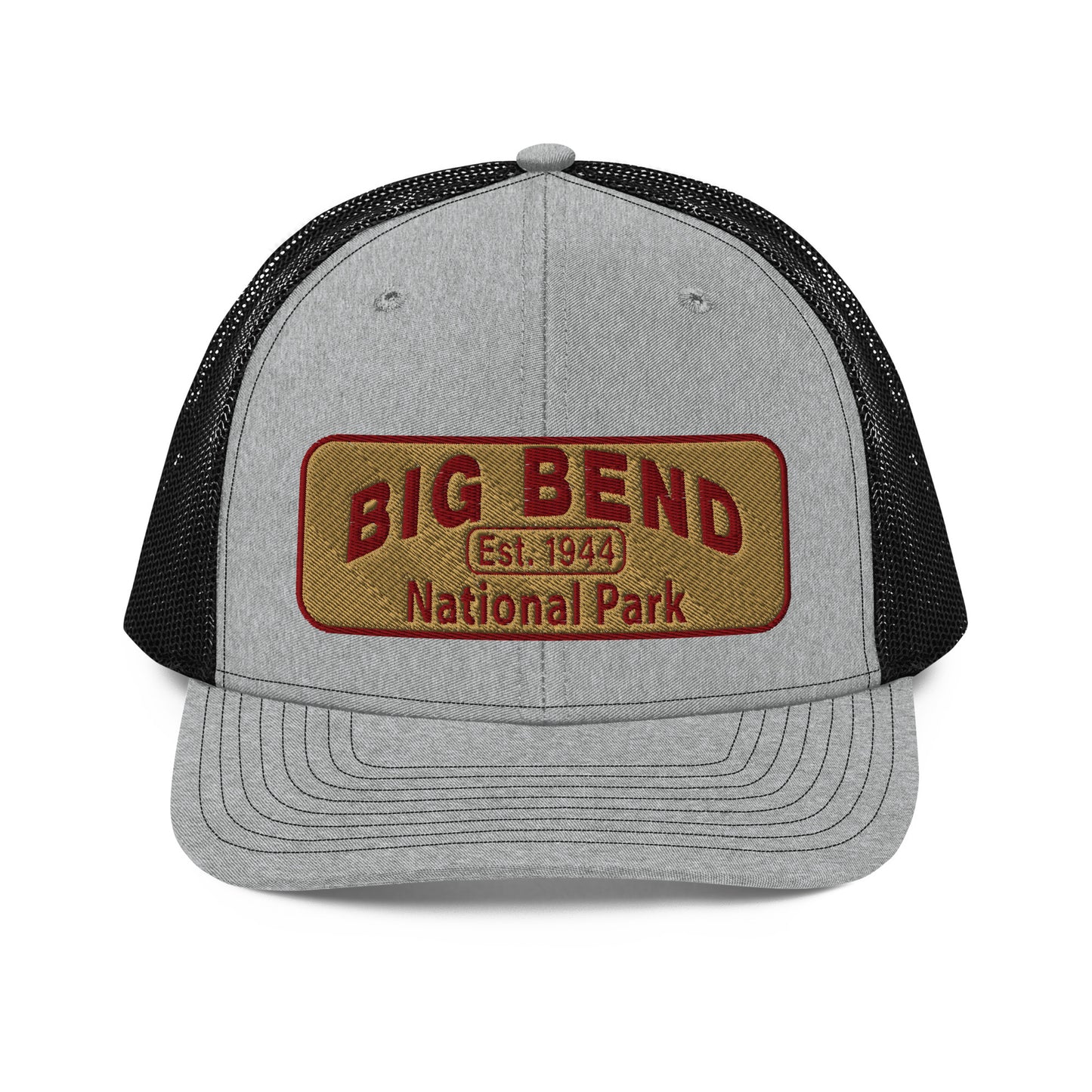 Big Bend National Park Hat - Richardson 112 Trucker Hat - Front View - Color: Charcoal/Black