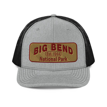 Big Bend National Park Hat - Richardson 112 Trucker Hat - Front View - Color: Charcoal/Black