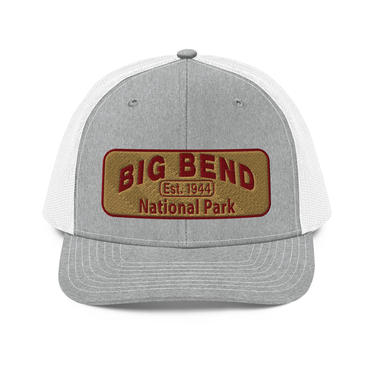 Big Bend National Park Hat - Richardson 112 Trucker Hat - Front View - Color: Heather Gray/White