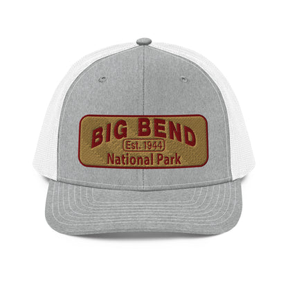 Big Bend National Park Hat - Richardson 112 Trucker Hat - Front View - Color: Heather Gray/White