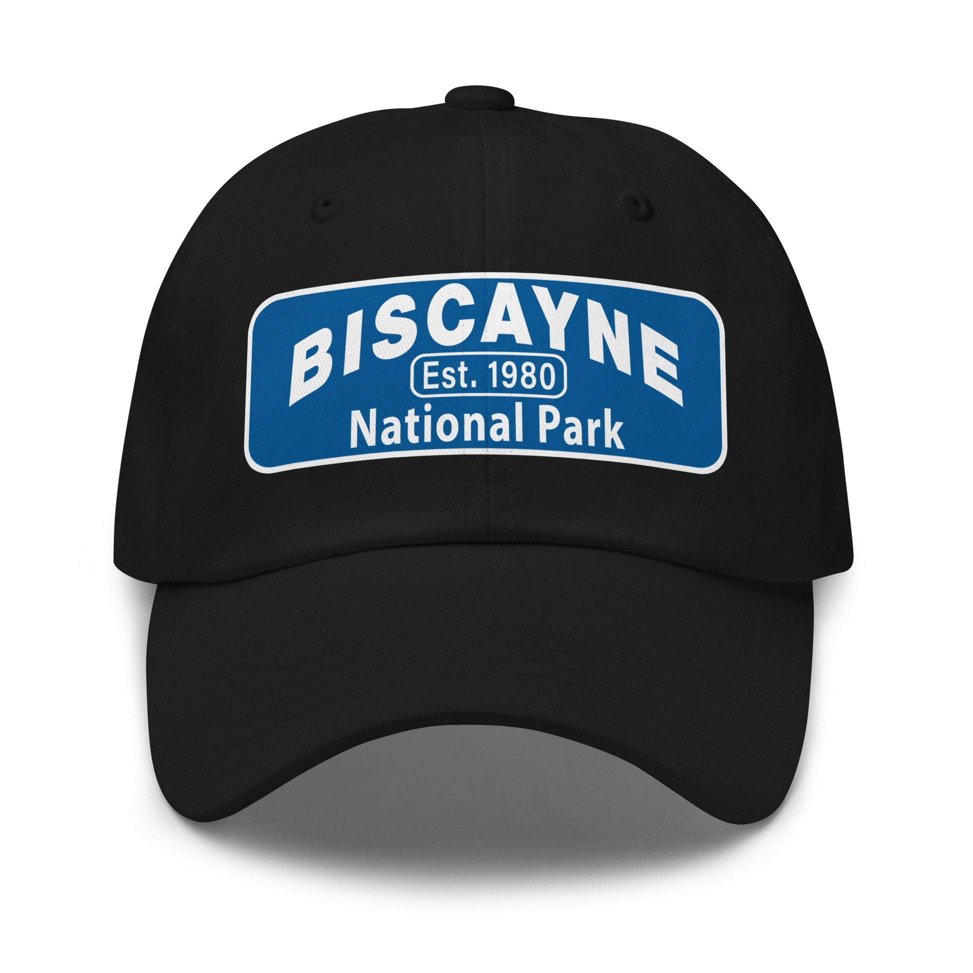 Biscayne National Park Dad Hat  - Yupoong 6245CM Dad Hat - Front View - Color: Black