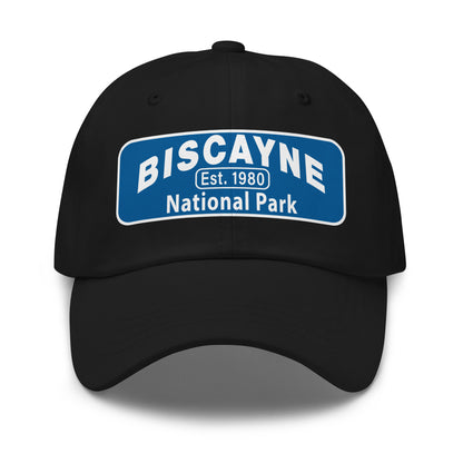 Biscayne National Park Dad Hat  - Yupoong 6245CM Dad Hat - Front View - Color: Black