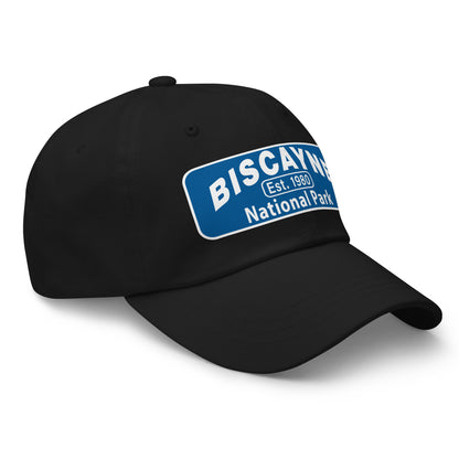 Biscayne National Park Dad Hat  - Yupoong 6245CM Dad Hat - Side View - Color: Black