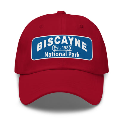 Biscayne National Park Dad Hat  - Yupoong 6245CM Dad Hat - Front View - Color: Red