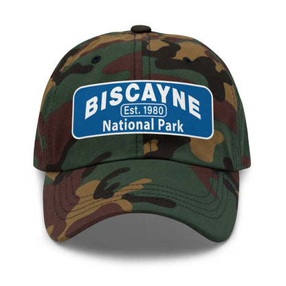 Biscayne National Park Dad Hat  - Yupoong 6245CM Dad Hat - Front View - Color: Camo
