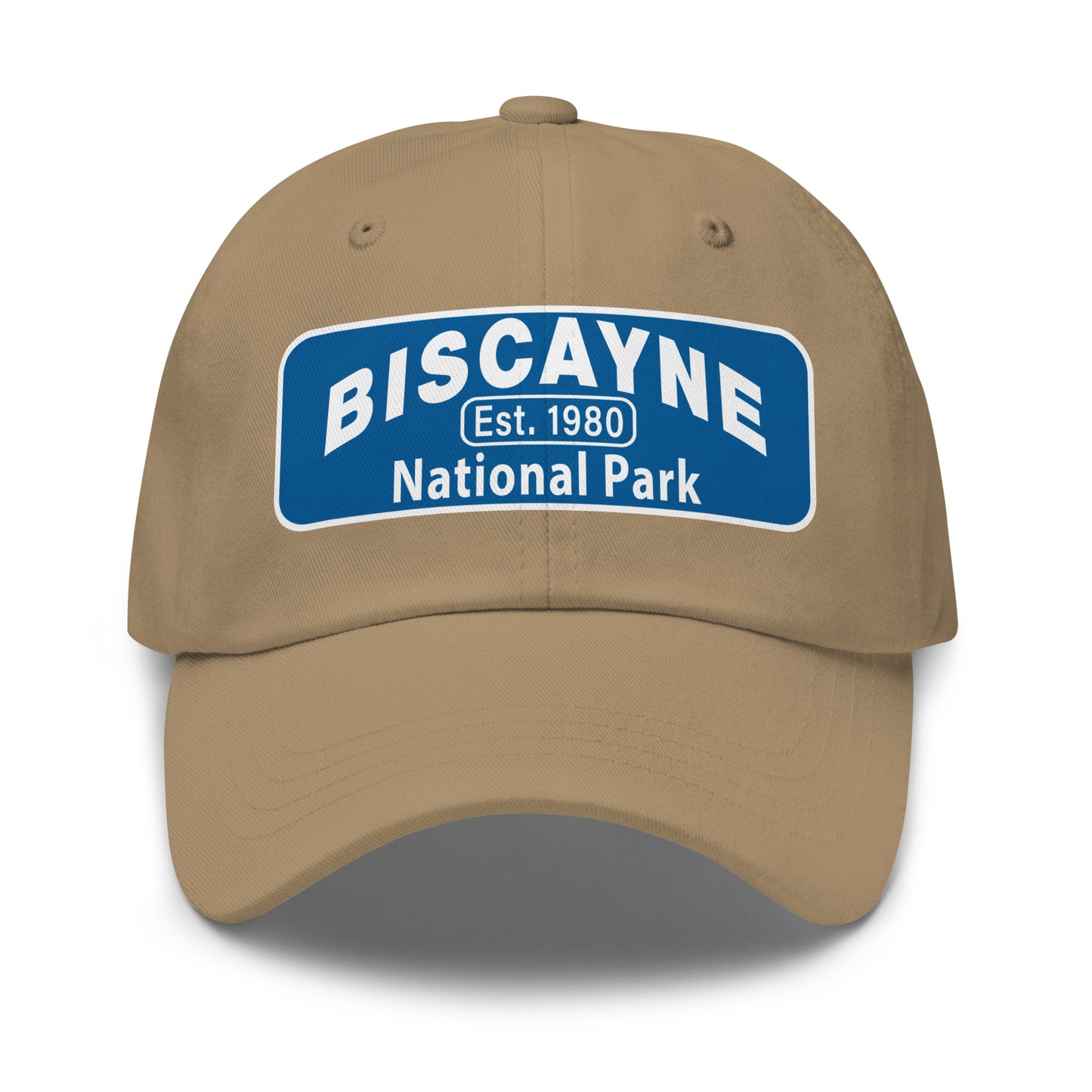 Biscayne National Park Dad Hat  - Yupoong 6245CM Dad Hat - Front View - Color: Khaki