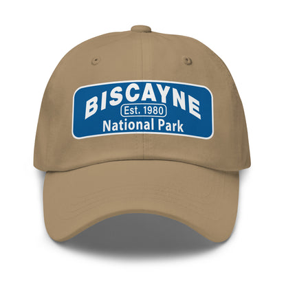 Biscayne National Park Dad Hat  - Yupoong 6245CM Dad Hat - Front View - Color: Khaki