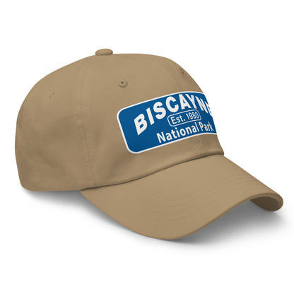 Biscayne National Park Dad Hat  - Yupoong 6245CM Dad Hat - Side View - Color: Khaki
