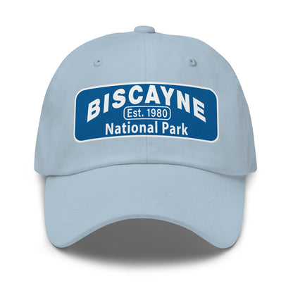 Biscayne National Park Dad Hat  - Yupoong 6245CM Dad Hat - Front View - Color: Light Blue