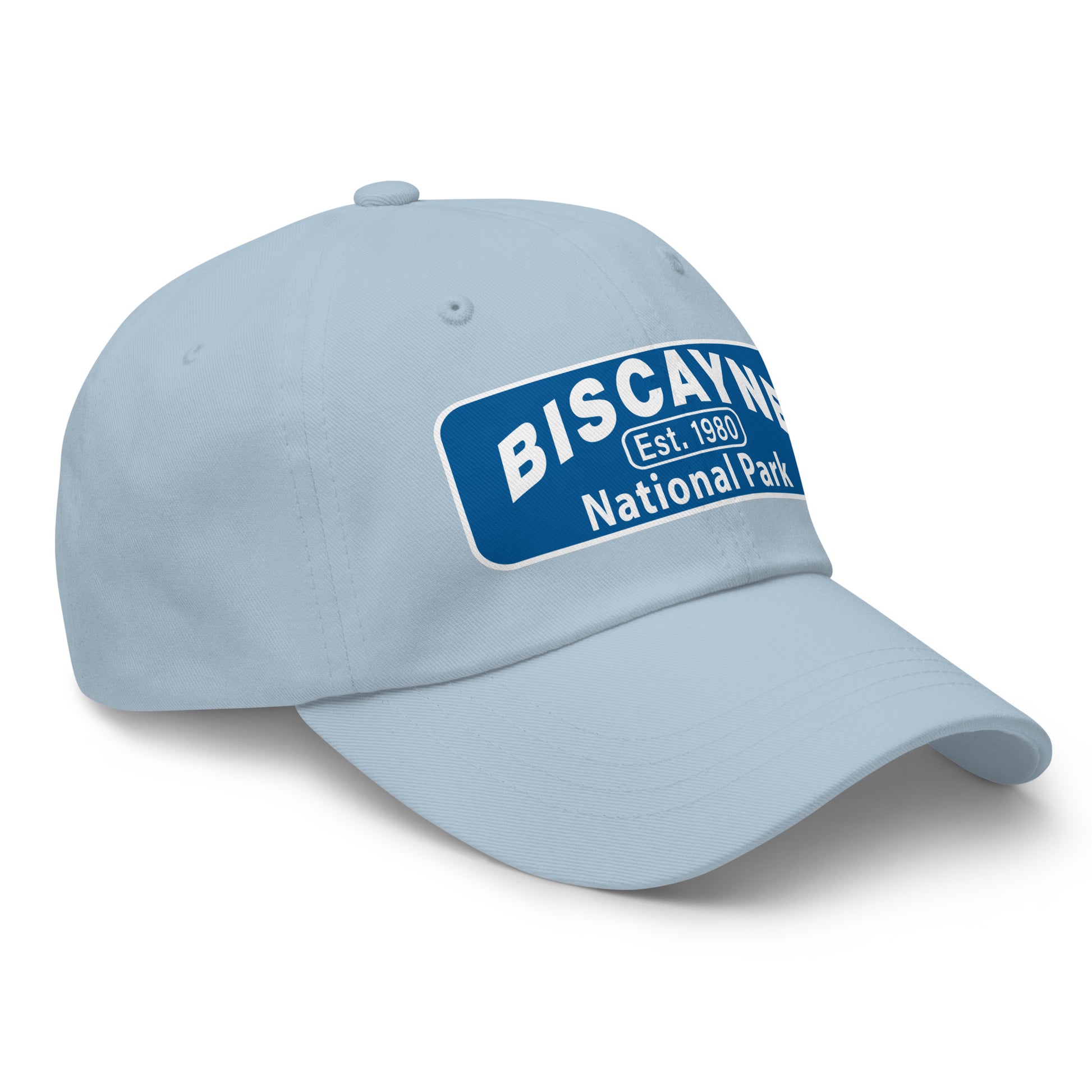 Biscayne National Park Dad Hat  - Yupoong 6245CM Dad Hat - Side View - Color: Light Blue