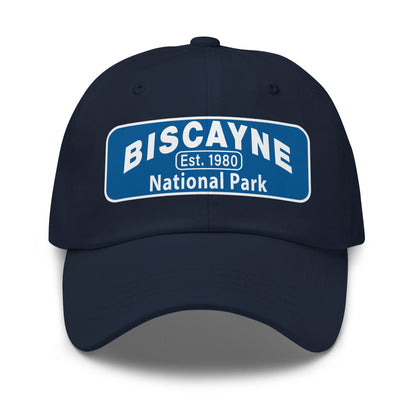 Biscayne National Park Dad Hat  - Yupoong 6245CM Dad Hat - Front View - Color: Navy