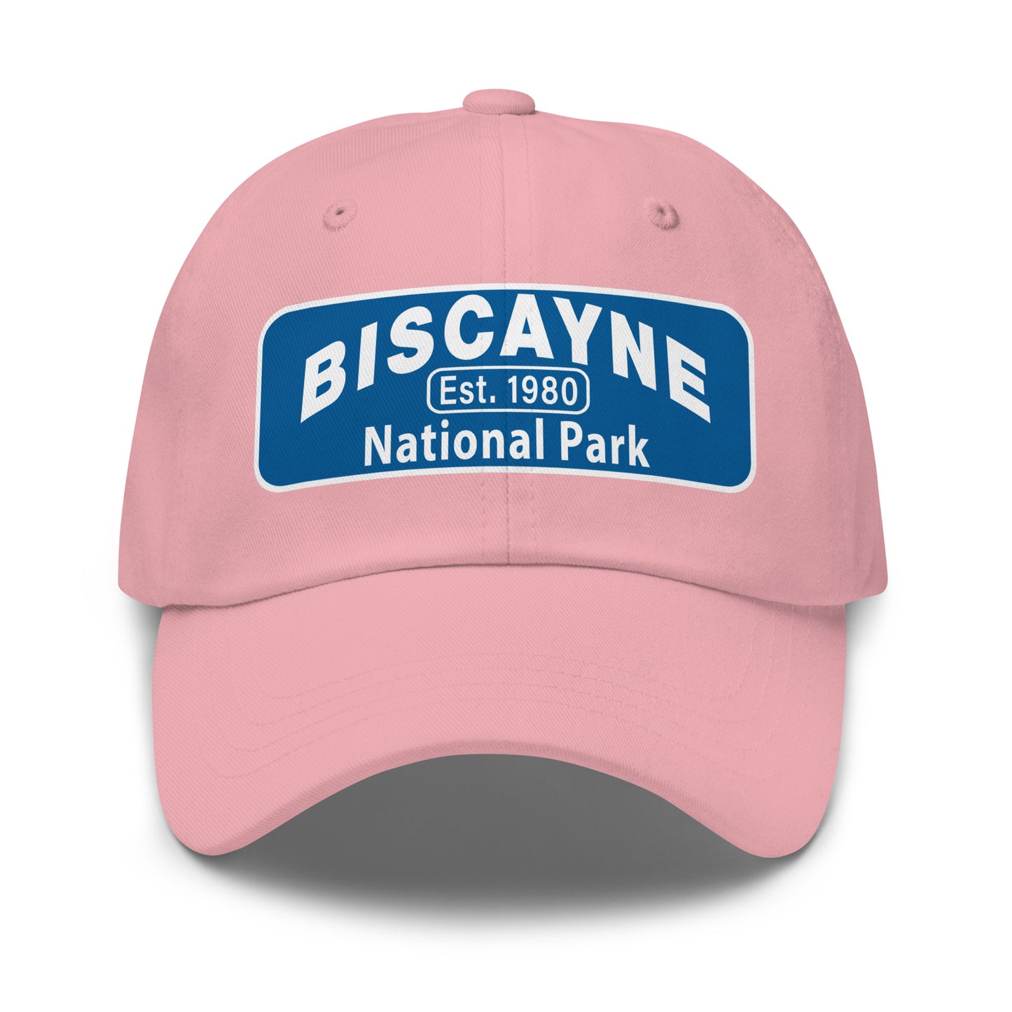 Biscayne National Park Dad Hat  - Yupoong 6245CM Dad Hat - Front View - Color: Pink