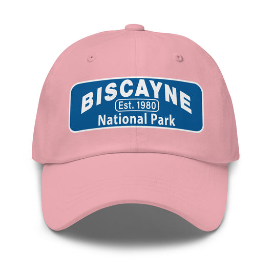 Biscayne National Park Dad Hat  - Yupoong 6245CM Dad Hat - Front View - Color: Pink