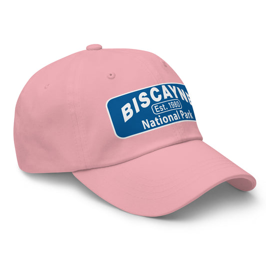 Biscayne National Park Dad Hat  - Yupoong 6245CM Dad Hat - Side View - Color: Pink
