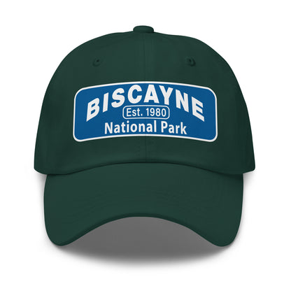Biscayne National Park Dad Hat  - Yupoong 6245CM Dad Hat - Front View - Color: Spruce