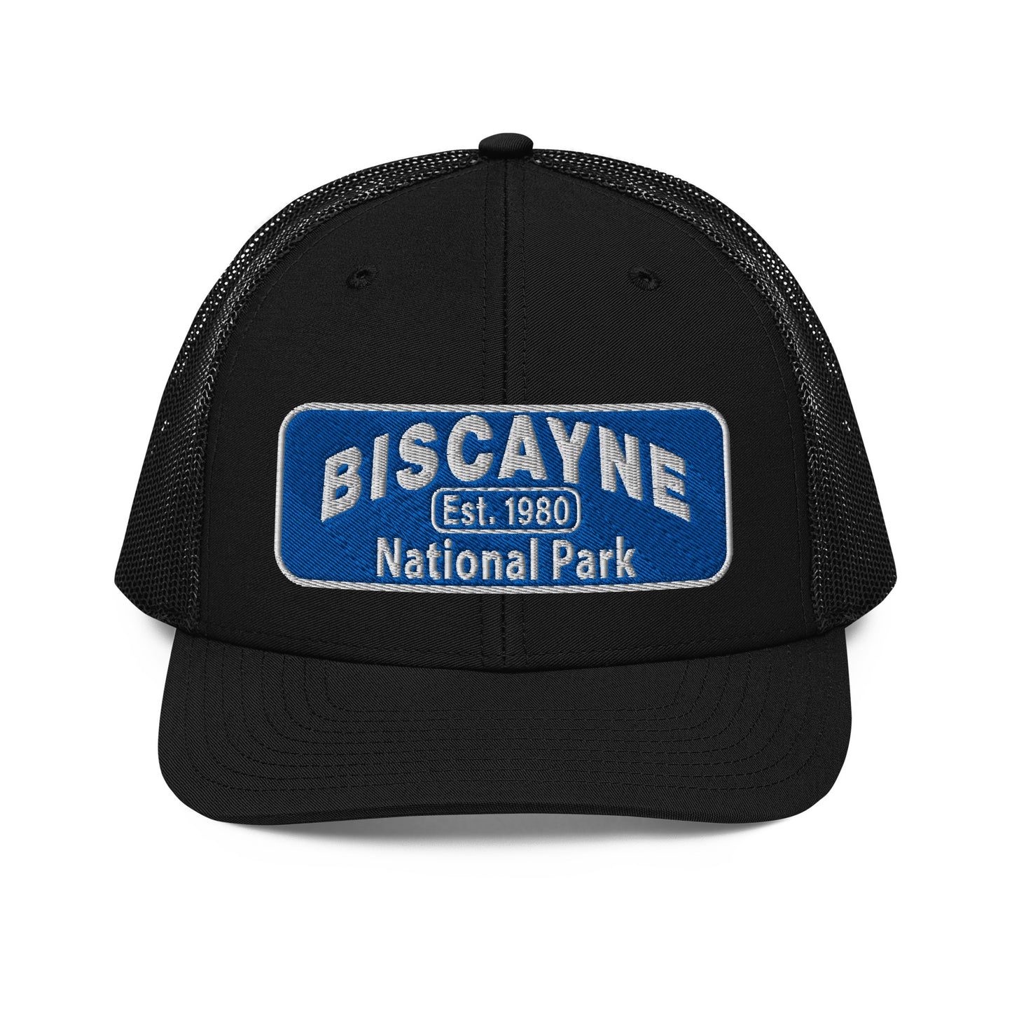 Biscayne National Park Hat - Richardson 112 Trucker Hat - Front View - Color:  Black
