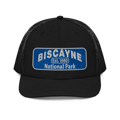 Biscayne National Park Hat - Richardson 112 Trucker Hat - Front View - Color:  Black