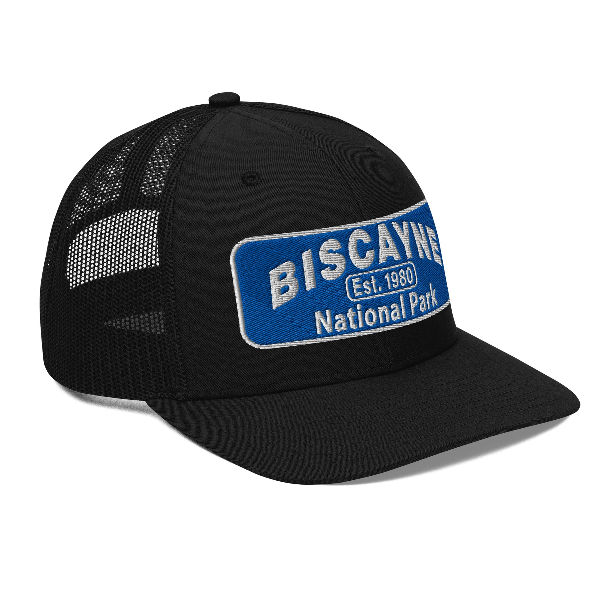 Biscayne National Park Hat - Richardson 112 Trucker Hat - Side View - Color:  Black