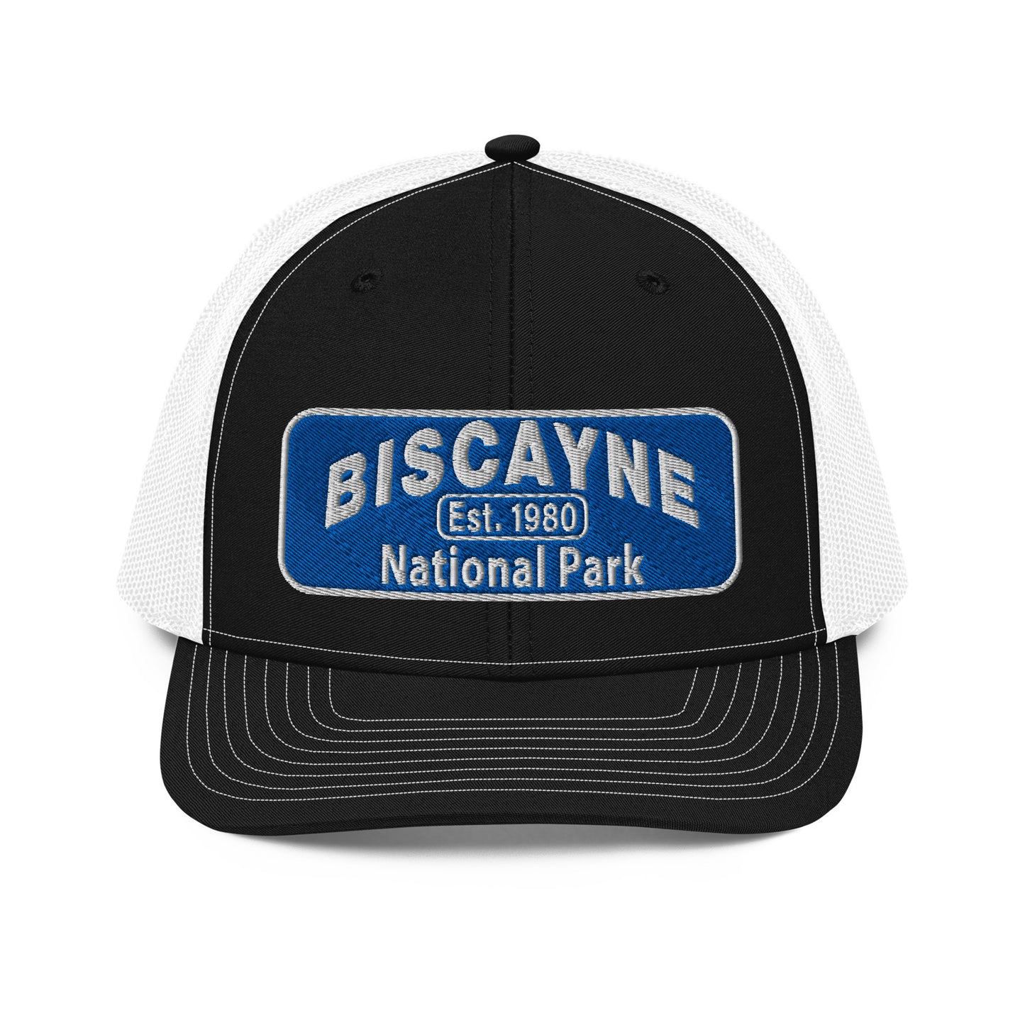 Biscayne National Park Hat - Richardson 112 Trucker Hat - Side View - Color:  Black/White