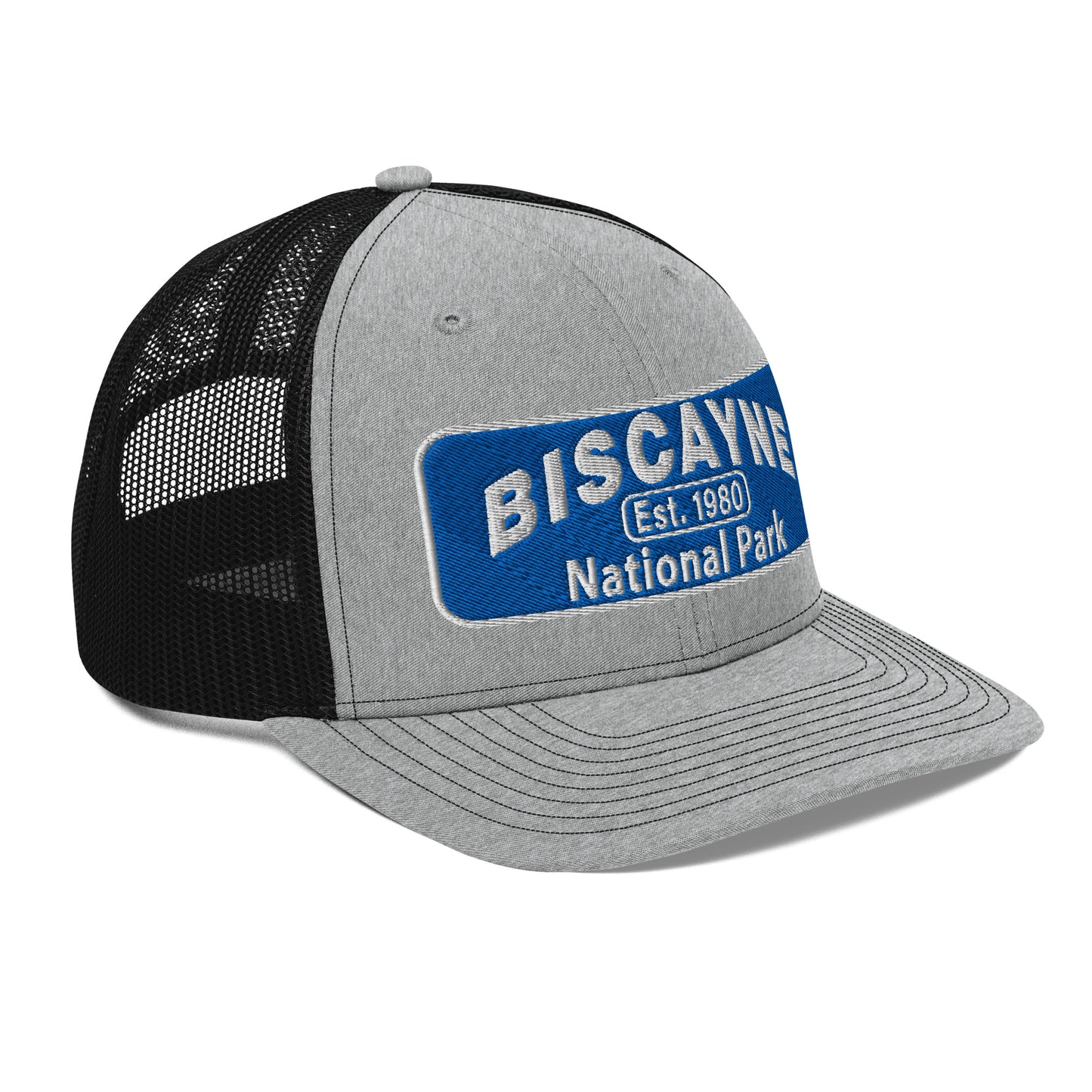 Biscayne National Park Hat - Richardson 112 Trucker Hat - Side View - Color:  Heather Gray/Black