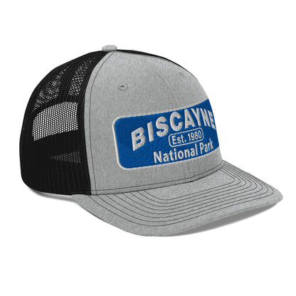 Biscayne National Park Hat - Richardson 112 Trucker Hat - Side View - Color:  Heather Gray/Black