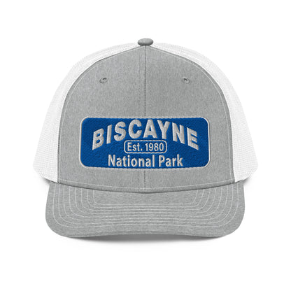 Biscayne National Park Hat - Richardson 112 Trucker Hat - Front View - Color:  Heather Gray/White