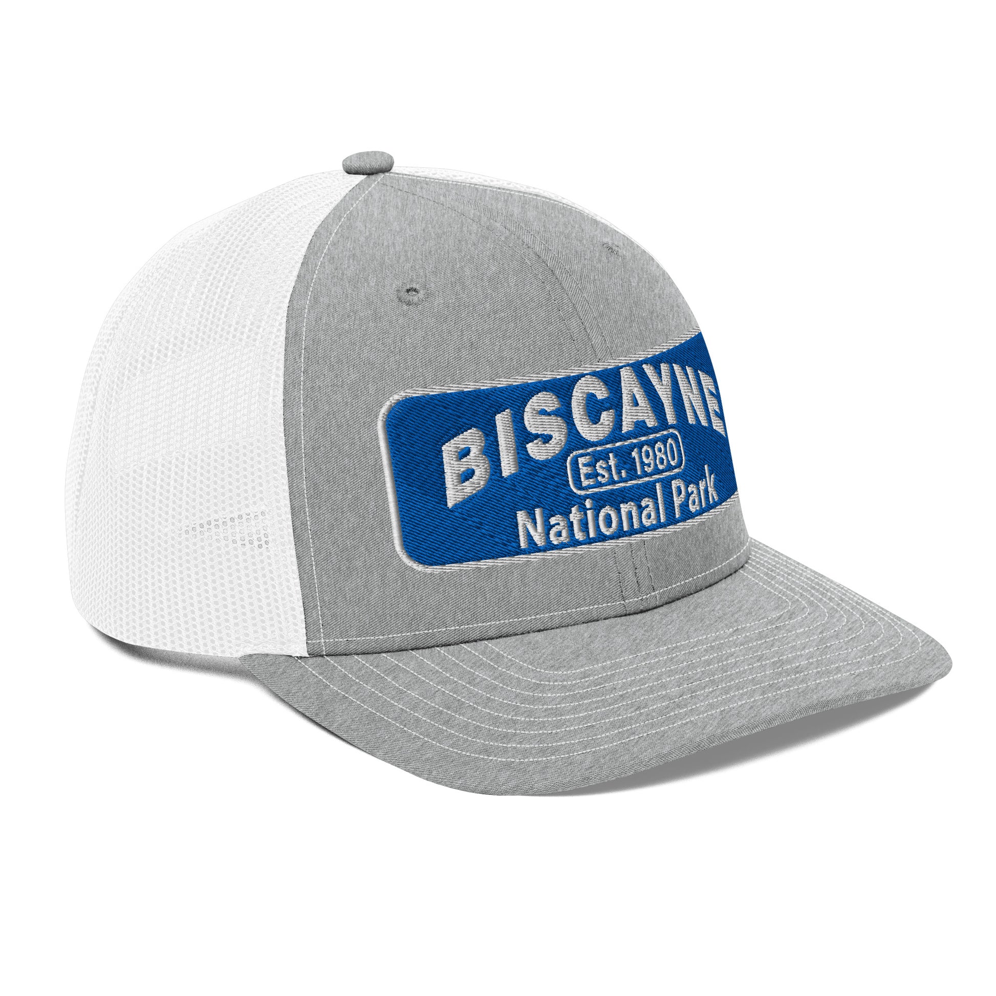 Biscayne National Park Hat - Richardson 112 Trucker Hat - Side View - Color:  Heather Gray/White