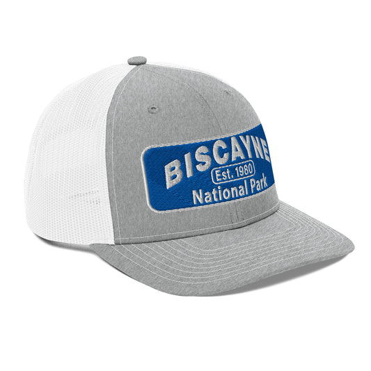 Biscayne National Park Hat - Richardson 112 Trucker Hat - Side View - Color:  Heather Gray/White