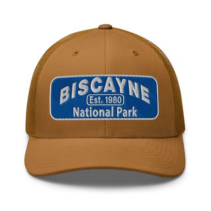 Biscayne National Park Hat - Yupoong 6606 Trucker Hat - Front View - Color: Caramel