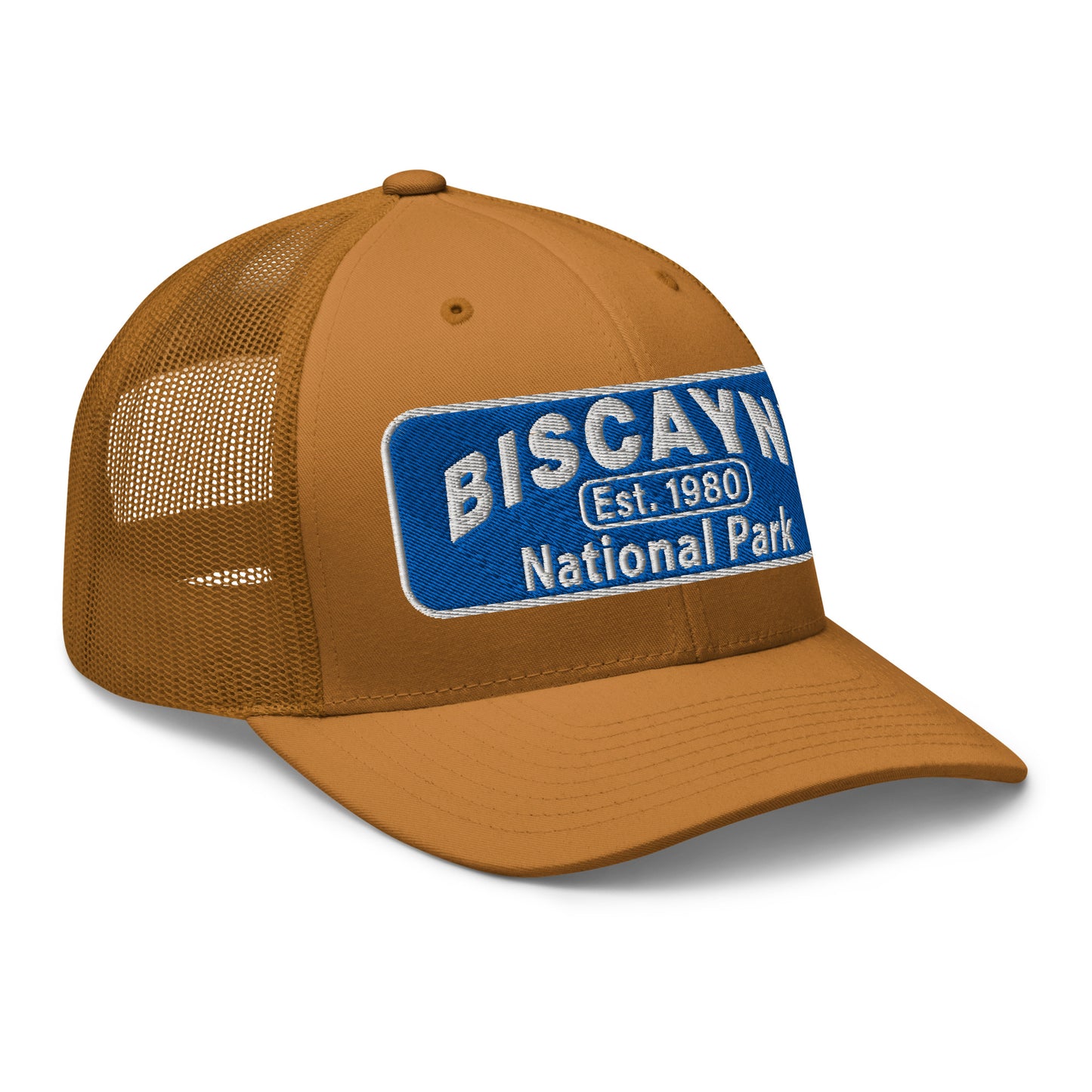 Biscayne National Park Hat - Yupoong 6606 Trucker Hat - Side View - Color: Caramel