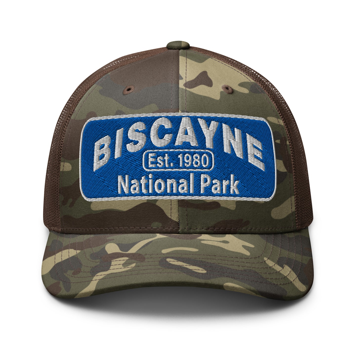 Biscayne National Park Camo Hat - Otto 105-1247 Truck Hat - Front View - Color:  Brown Camo