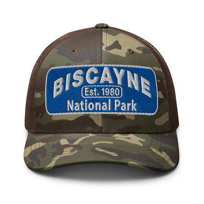 Biscayne National Park Camo Hat - Otto 105-1247 Truck Hat - Front View - Color:  Brown Camo