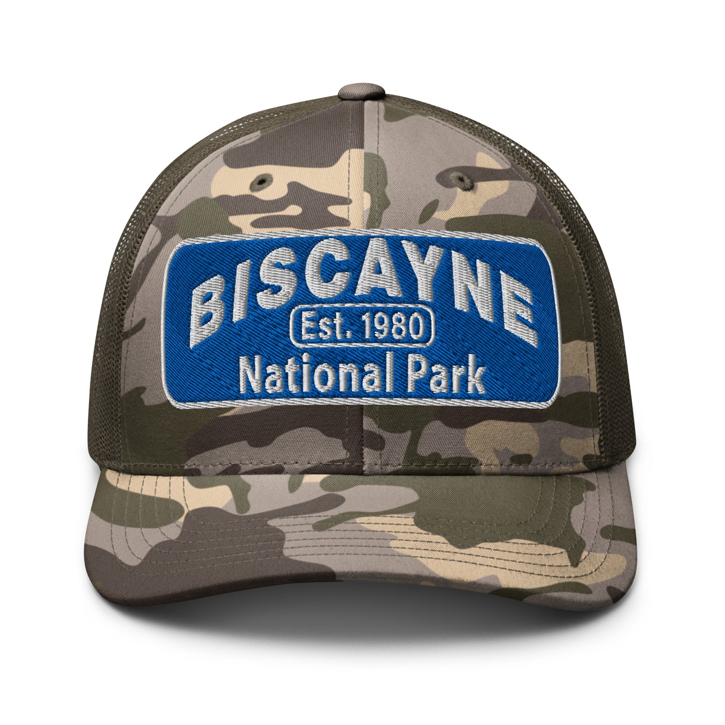 Biscayne National Park Camo Hat - Otto 105-1247 Truck Hat - Front View - Color:  Brown Camo