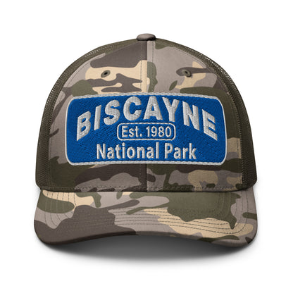 Biscayne National Park Camo Hat - Otto 105-1247 Truck Hat - Front View - Color:  Brown Camo