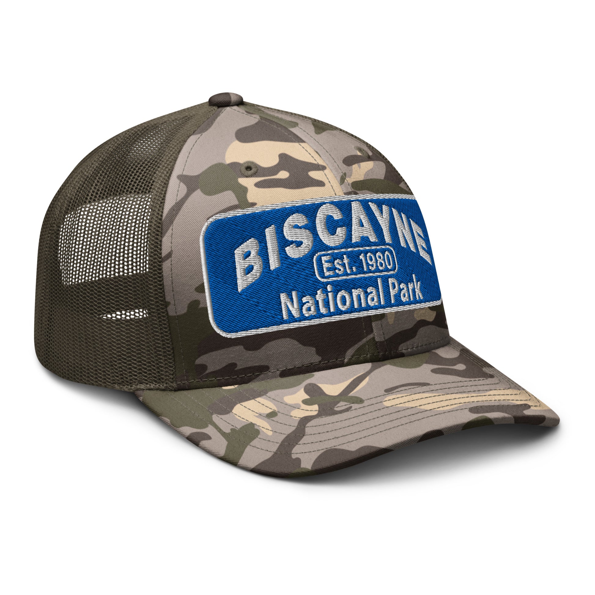Biscayne National Park Camo Hat - Otto 105-1247 Truck Hat - Side View - Color:  Olive Camo