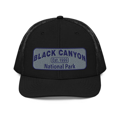 Black Canyon of the Gunnison National Park Hat - Richardson 112 Trucker Hat - Front View - Color: Black