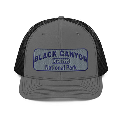 Black Canyon of the Gunnison National Park Hat - Richardson 112 Trucker Hat - Front View - Color: Charcoal/Black