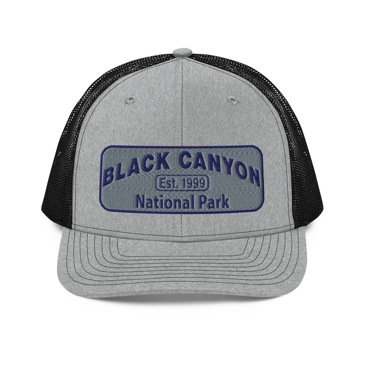 Black Canyon of the Gunnison National Park Hat - Richardson 112 Trucker Hat - Front View - Color: Heather/Black