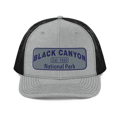 Black Canyon of the Gunnison National Park Hat - Richardson 112 Trucker Hat - Front View - Color: Heather/Black