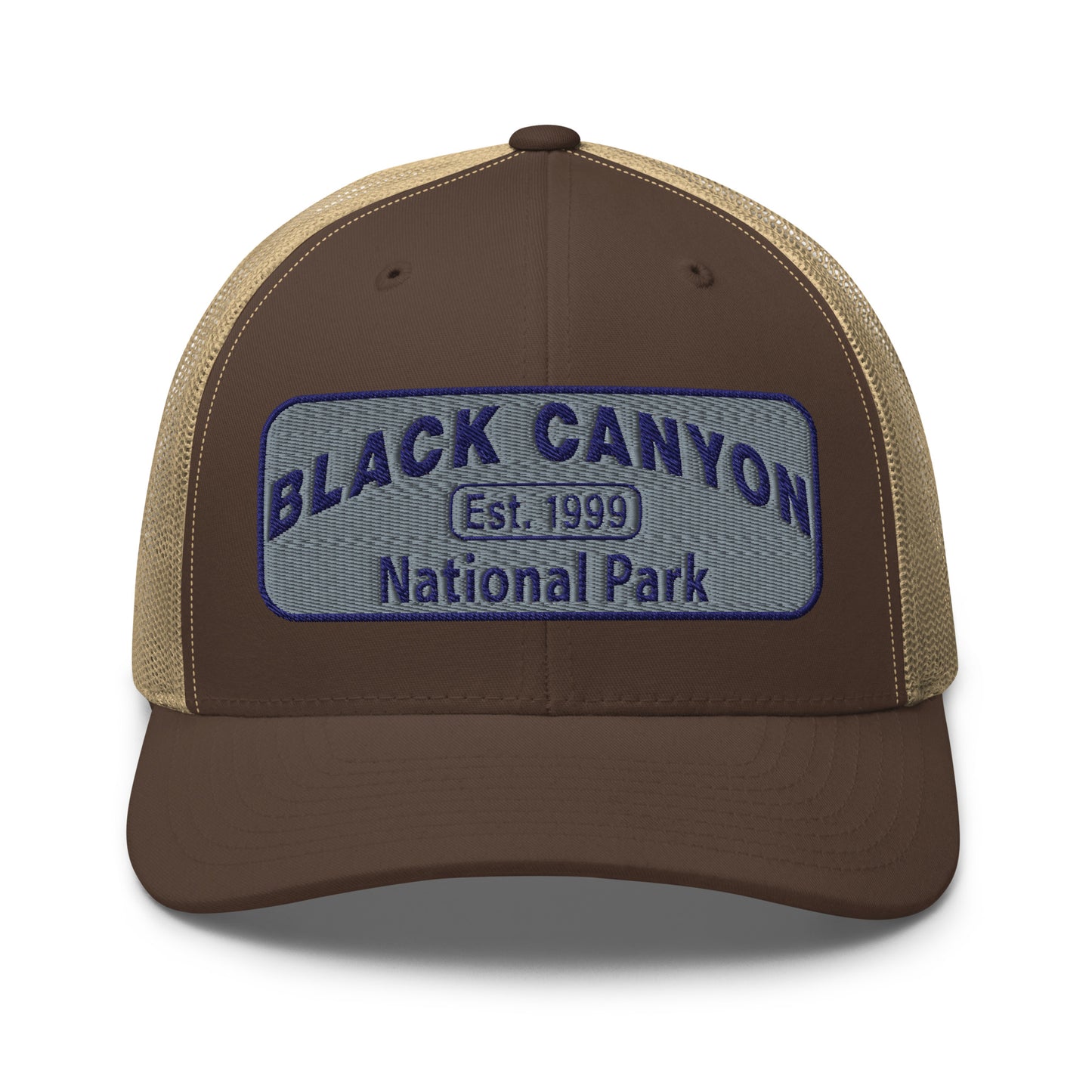 Black Canyon of the Gunnison National Park Hat - Yupoong 6606 Trucker Hat - Front View - Color: Brown/Khaki