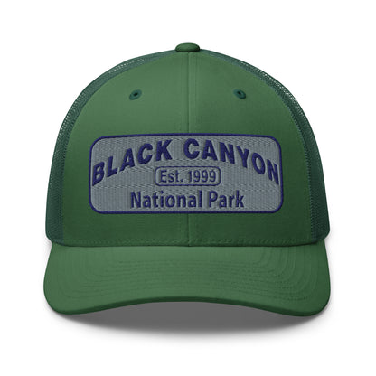 Black Canyon of the Gunnison National Park Hat - Yupoong 6606 Trucker Hat - Front View - Color: Evergreen