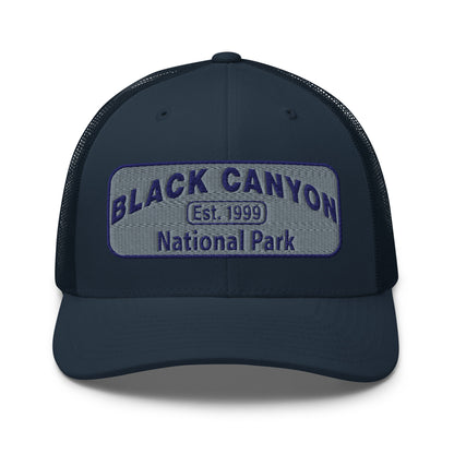 Black Canyon of the Gunnison National Park Hat - Yupoong 6606 Trucker Hat - Front View - Color: Navy