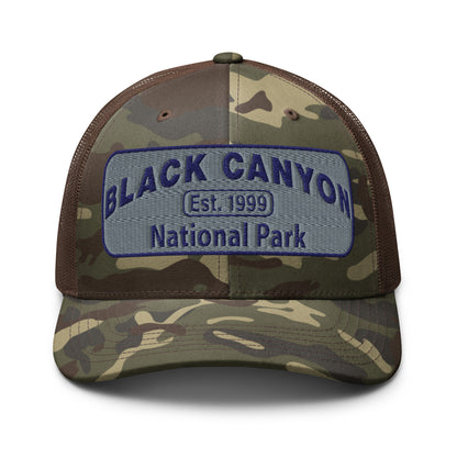 Black Canyon of the Gunnison National Park Camo Hat - Otto 105-1245 Trucker Hat - Front View - Color: Brown/Camo