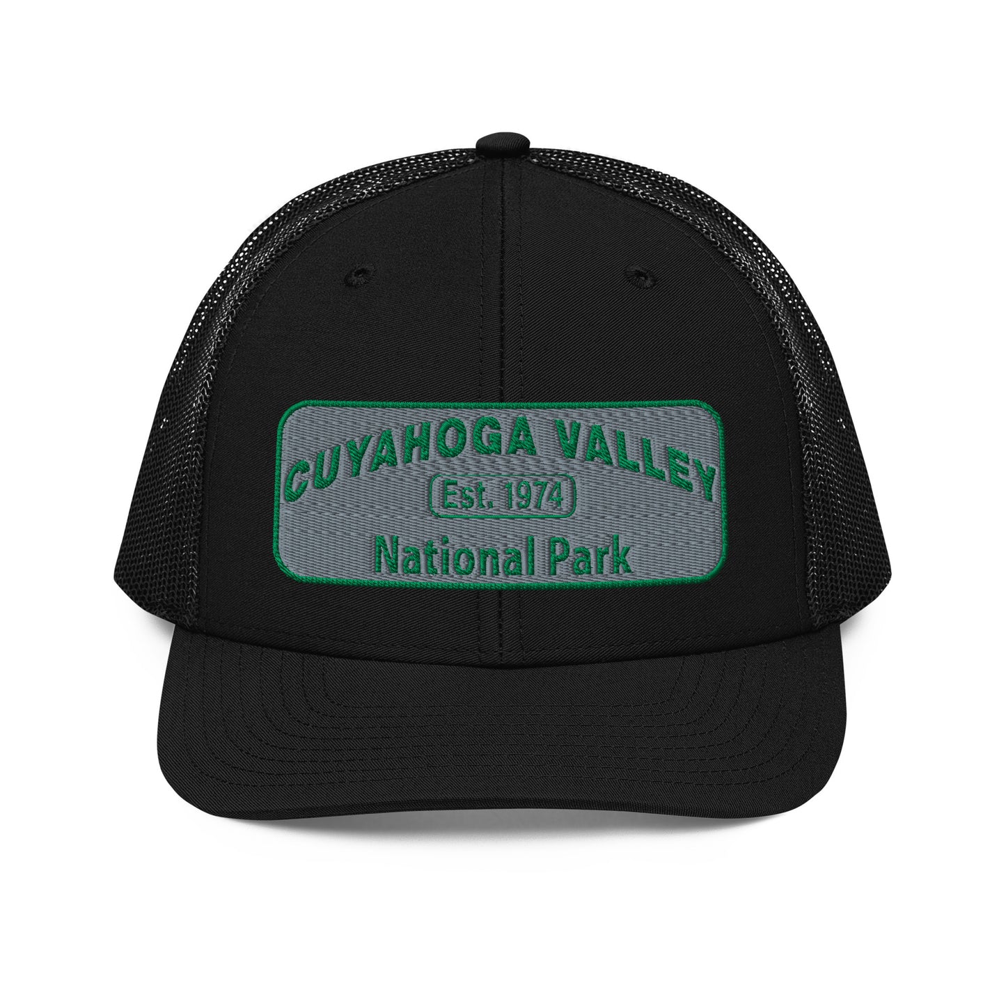 Cuyahoga National Park Hat -Richardson 112 Trucker Hat - Front View - Color: Black