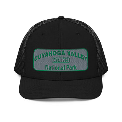 Cuyahoga National Park Hat -Richardson 112 Trucker Hat - Front View - Color: Black