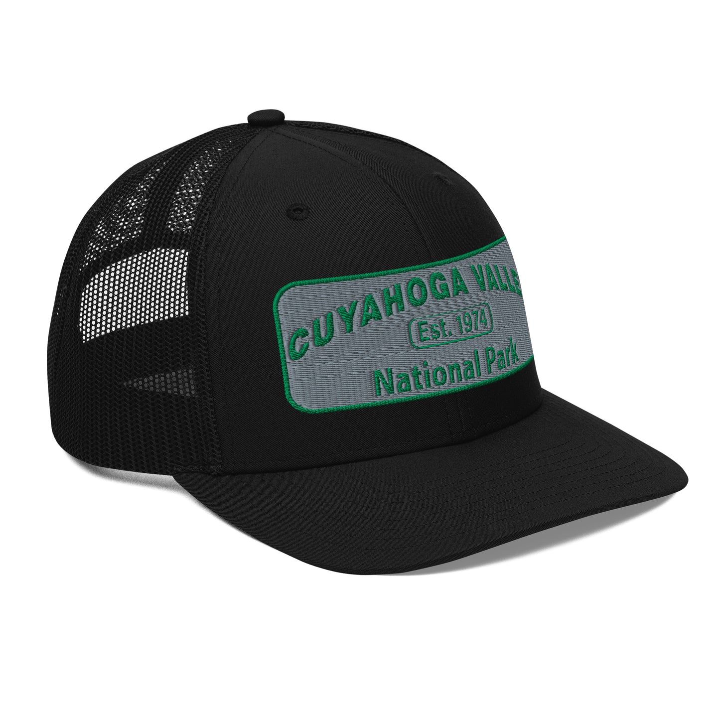 Cuyahoga National Park Hat -Richardson 112 Trucker Hat - Side View - Color: Black
