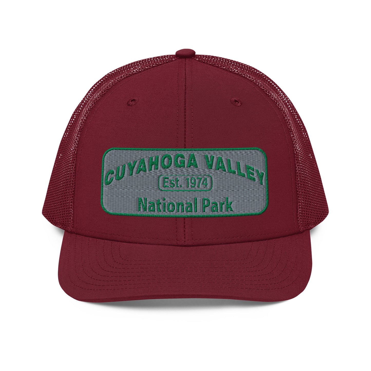Cuyahoga National Park Hat -Richardson 112 Trucker Hat - Front View - Color: Cardinal