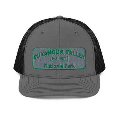 Cuyahoga National Park Hat -Richardson 112 Trucker Hat - Front View - Color: Charcoal/Black