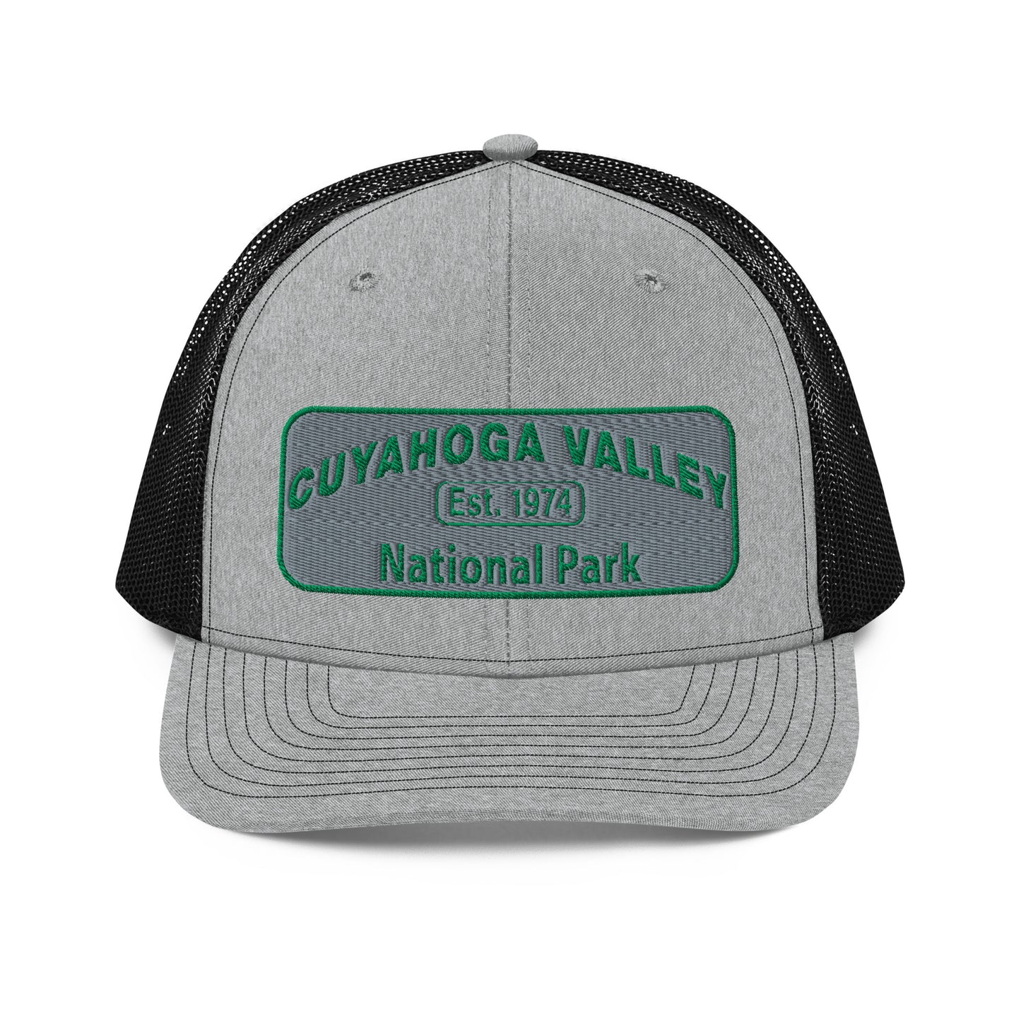 Cuyahoga National Park Hat -Richardson 112 Trucker Hat - Front View - Color: Heather/Black