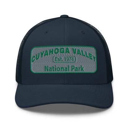 Cuyahoga National Park Hat -Yupoong 6606 Trucker Hat - Front View - Color: Navy